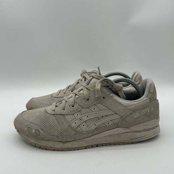 Mens Size 10 Asics Gel-Lyte III OG Plain Beige Sneakers Shoe 1201A762 Rare Color - Picture 4 of 10